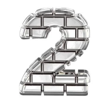 The symbol made of silver bricks. number 2 Stock Illustration