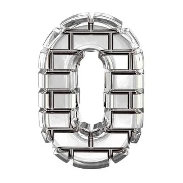 The symbol made of silver bricks. number 0 Illustrazione stock