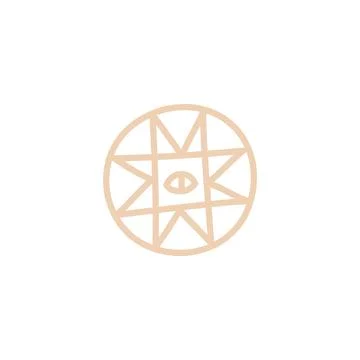 Symbol of magic, esoteric and occult vector icon, ritual sign with eye Stock Illustration