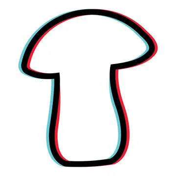 Symbol of the magic mushroom with two multiple layers, vector logo of Stock Illustration