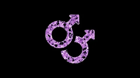 Symbol mars double shimmers in three colors: Purple, Green, Pink. In - Out loop. Video stock 125180200