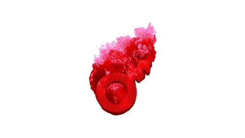 Symbol mars stroke inflames with dark fire, then burns. In - Out loop. Alpha Video stock 106844450