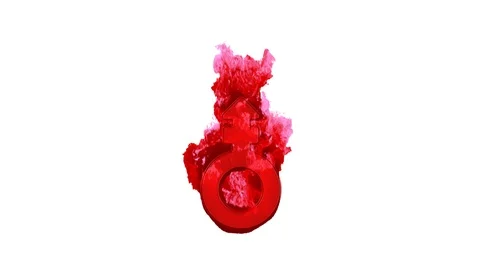 Symbol mars stroke v inflames with dark fire, then burns. In - Out loop. Alpha Video stock 106844502