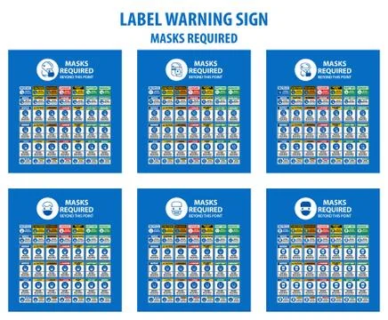 Symbol Masks Required Beyond This Point Sign Stock Illustration