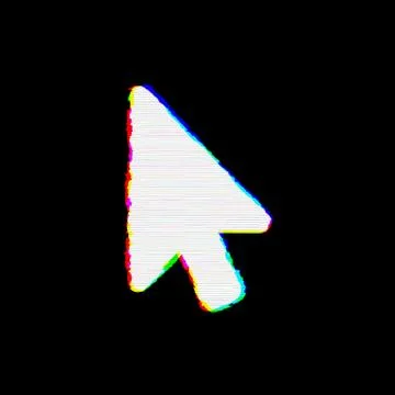 Symbol mouse pointer has defects. Glitch and stripes 库存插图