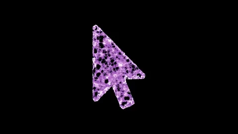 Symbol mouse pointer shimmers in three colors: Purple, Green, Pink. In - Out Stock Footage 125760839
