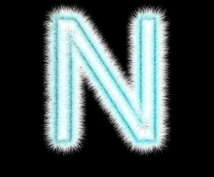 Symbol "N" from wool on a black background Stock Illustration