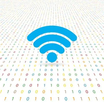 Symbol of network wifi on a digital background. Stock Illustration