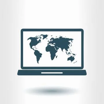 Symbol of notebook with world map. Stock Illustration