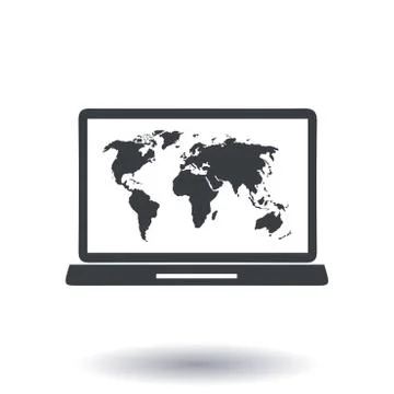 Symbol of notebook with world map. Stock Illustration