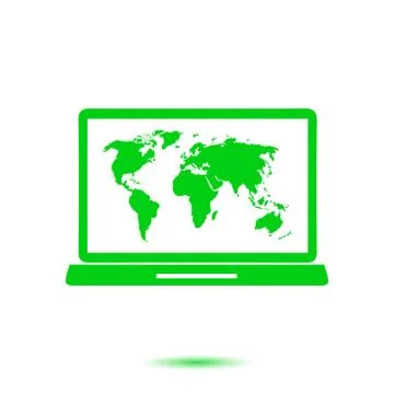 Symbol of notebook with world map. Stock Illustration