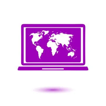 Symbol of notebook with world map. Stock Illustration