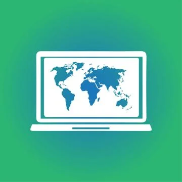 Symbol of notebook with world map. Stock Illustration