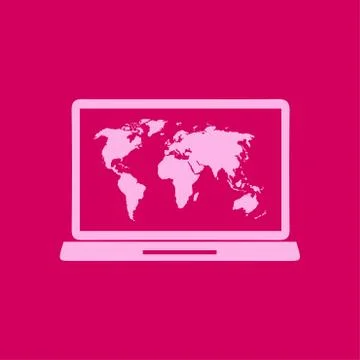 Symbol of notebook with world map. Stock Illustration