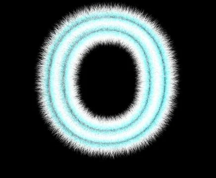 Symbol "O" from wool on a black background Stock Illustration