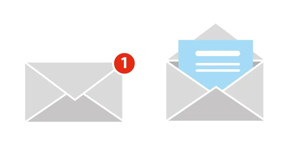 Symbol or SMS notification on electronic devices. Vector Stock Illustration