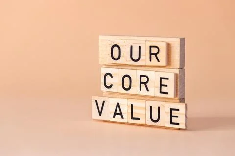 Symbol of our core values. Concept words Our core values Stock Photos