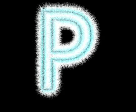 Symbol "P" from wool on a black background Stock Illustration
