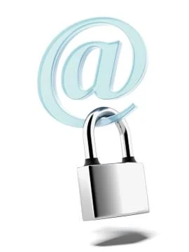 At symbol with padlock Illustrazione stock