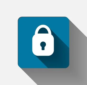 Symbol padlock security white icon.technology concept,Vector illustration Stock Illustration