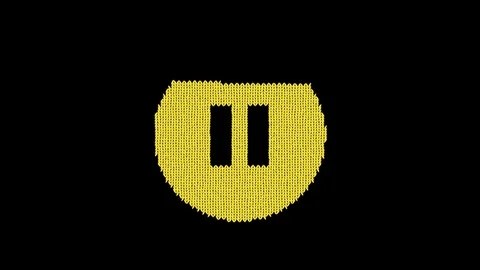 Symbol pause circle is knitted from a woolen thread. Knit like a sweater Stock Footage 120581657