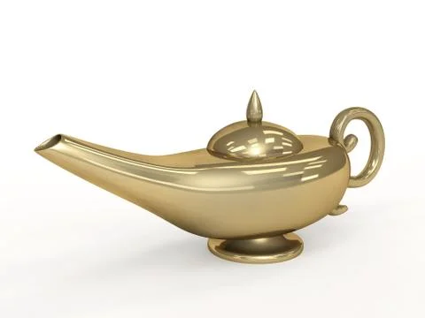 Symbol performance of desires - 3d magic lamp Stock Illustration