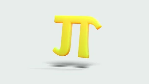 Symbol of Pi rotating on gray background - separated alpha channel Video stock 269049924