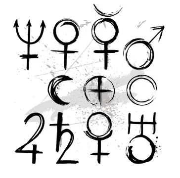 Symbol planets painted with paint Stock Illustration