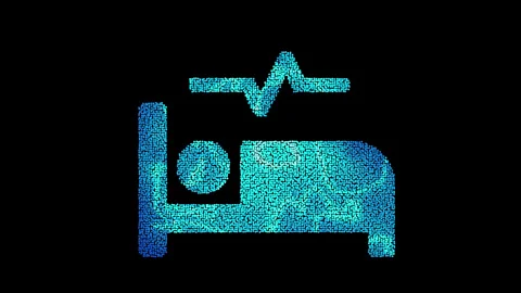 The symbol procedures is assembled from small balls. Then it shimmers with blue. Stock Footage 130331462