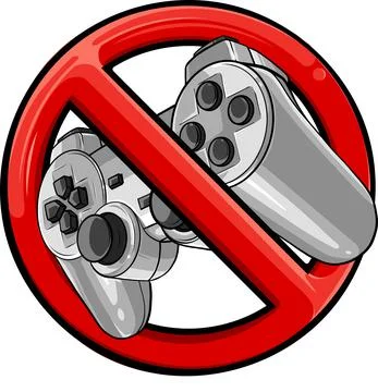 Symbol of prohibition Gaming controller vector illustration Illustrazione stock