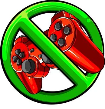 Symbol of prohibition Gaming controller vector illustration Illustrazione stock