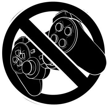 Symbol of prohibition Gaming controller vector illustration Illustrazione stock
