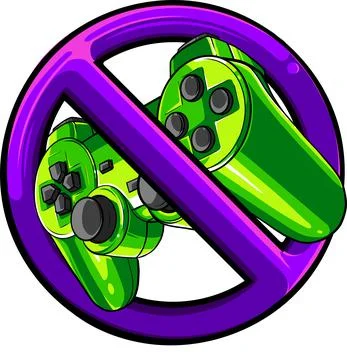 Symbol of prohibition Gaming controller vector illustration Illustrazione stock