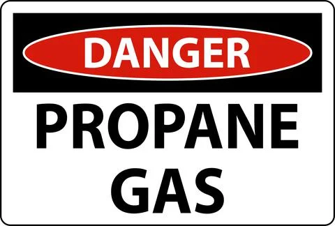 Symbol Propane Danger Label, Propane Gas Sign Stock Illustration