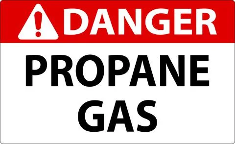 Symbol Propane Danger Label, Propane Gas Sign Stock Illustration