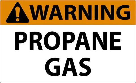 Symbol Propane Warning Label, Propane Gas Sign Stock Illustration