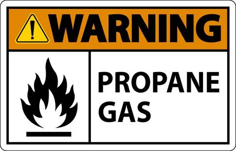 Symbol Propane Warning Label, Propane Gas Sign Stock Illustration