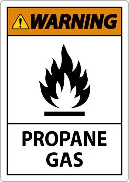 Symbol Propane Warning Label, Propane Gas Sign Stock Illustration