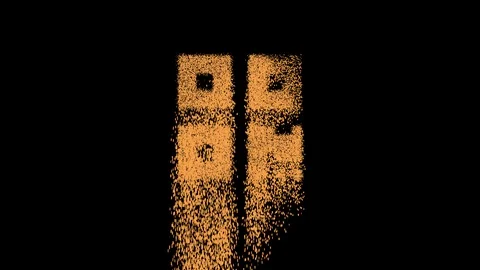 Symbol qrcode appears from crumbling sand. Then crumbles down. Alpha channel Stock Footage 107888311