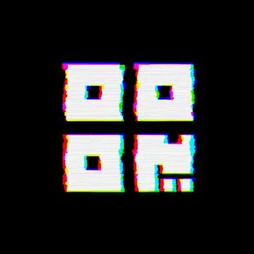 Symbol qrcode has defects. Glitch and stripes Stockillustratie