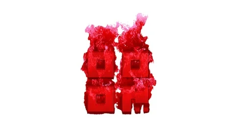 Symbol qrcode inflames with dark fire, then burns. In - Out loop. Alpha channel Stock Footage 107342426