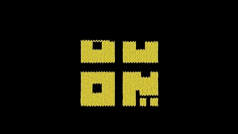 Symbol qrcode is knitted from a woolen thread. Knit like a sweater Stock Footage 120650154