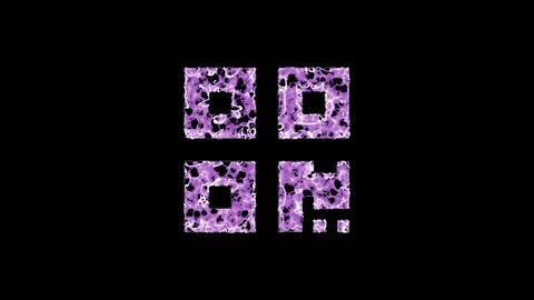 Symbol qrcode shimmers in three colors: Purple, Green, Pink. In - Out loop. Stock Footage 126367479