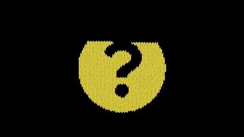 Symbol question circle is knitted from a woolen thread. Knit like a sweater Stock Footage 120650817