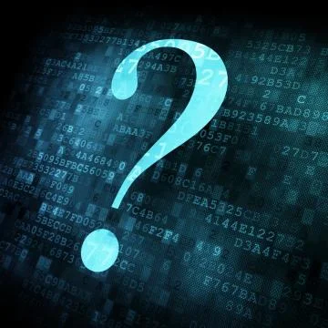 Symbol of question mark on digital screen Ilustración de archivo