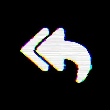 Symbol reply all has defects. Glitch and stripes Illustrazione stock