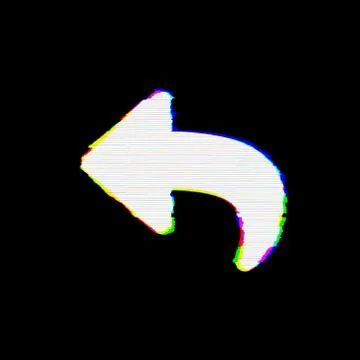 Symbol reply has defects. Glitch and stripes Illustrazione stock