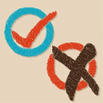Symbol of right and wrong, vector illustration Stock Illustration