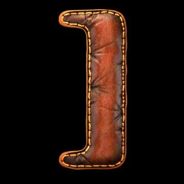 Symbol right bracket made of leather. 3D render font with skin texture isolated Stock Illustration