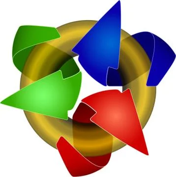 Symbol with ring and arrows for web design or logo Ilustración de archivo